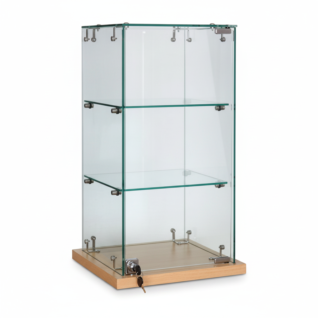 Borðglerskápur Slimline, hlynur. B33 × D33 × H61 cm.