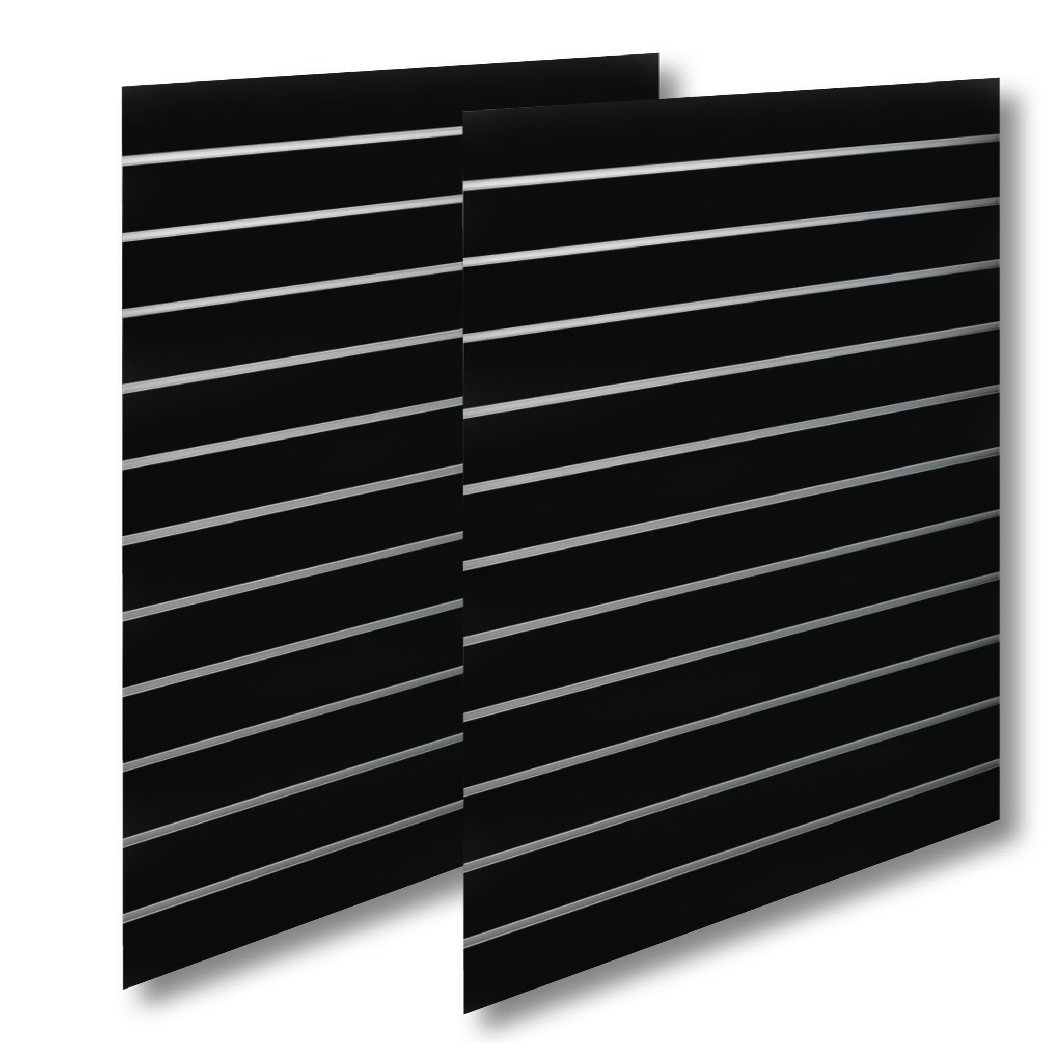 Rifflað panel - Standard (120 x 240 cm) - Svartur með ál-röndum