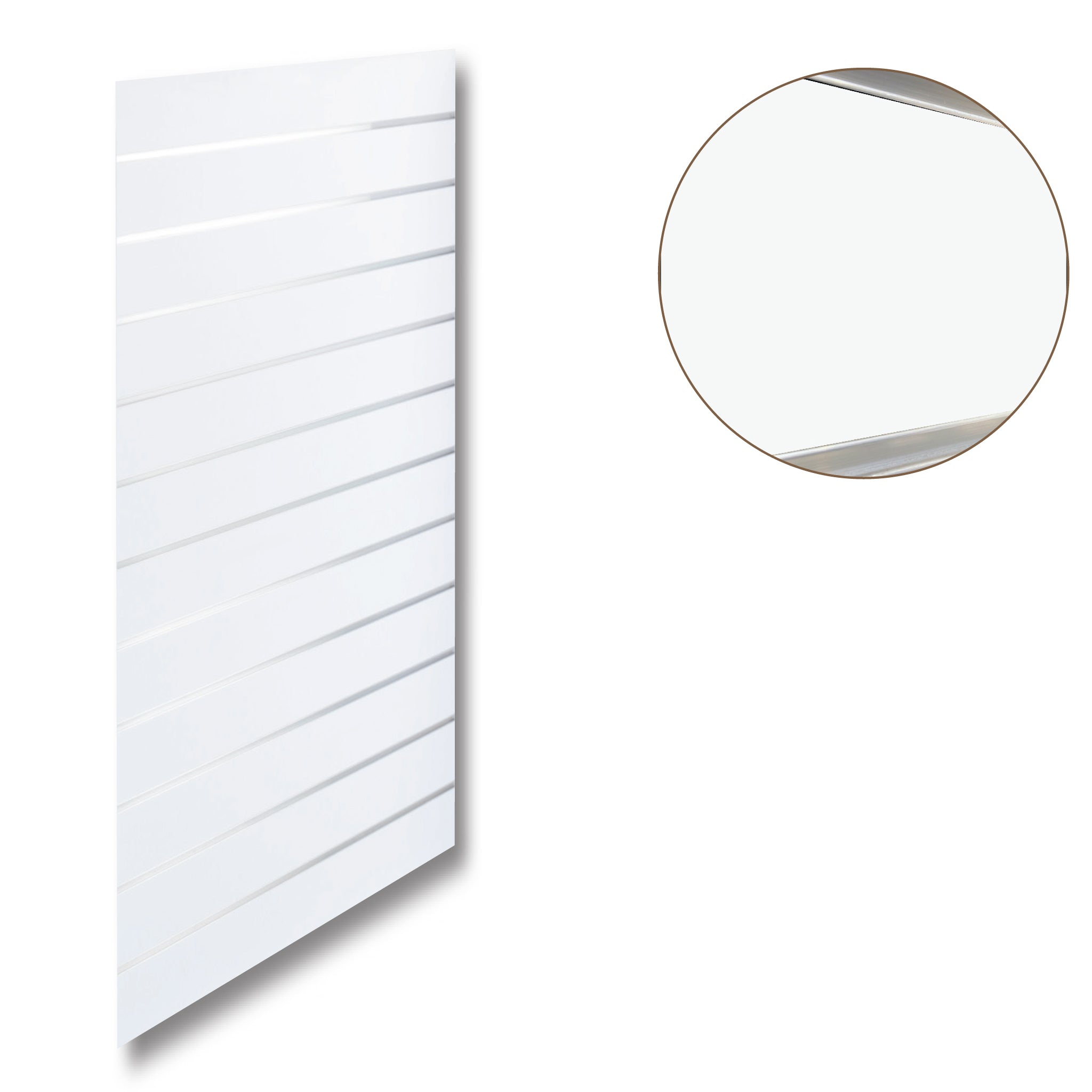 Riflapanel - Standard (59,5 x 120 cm.) - Hvítt með ál-listum