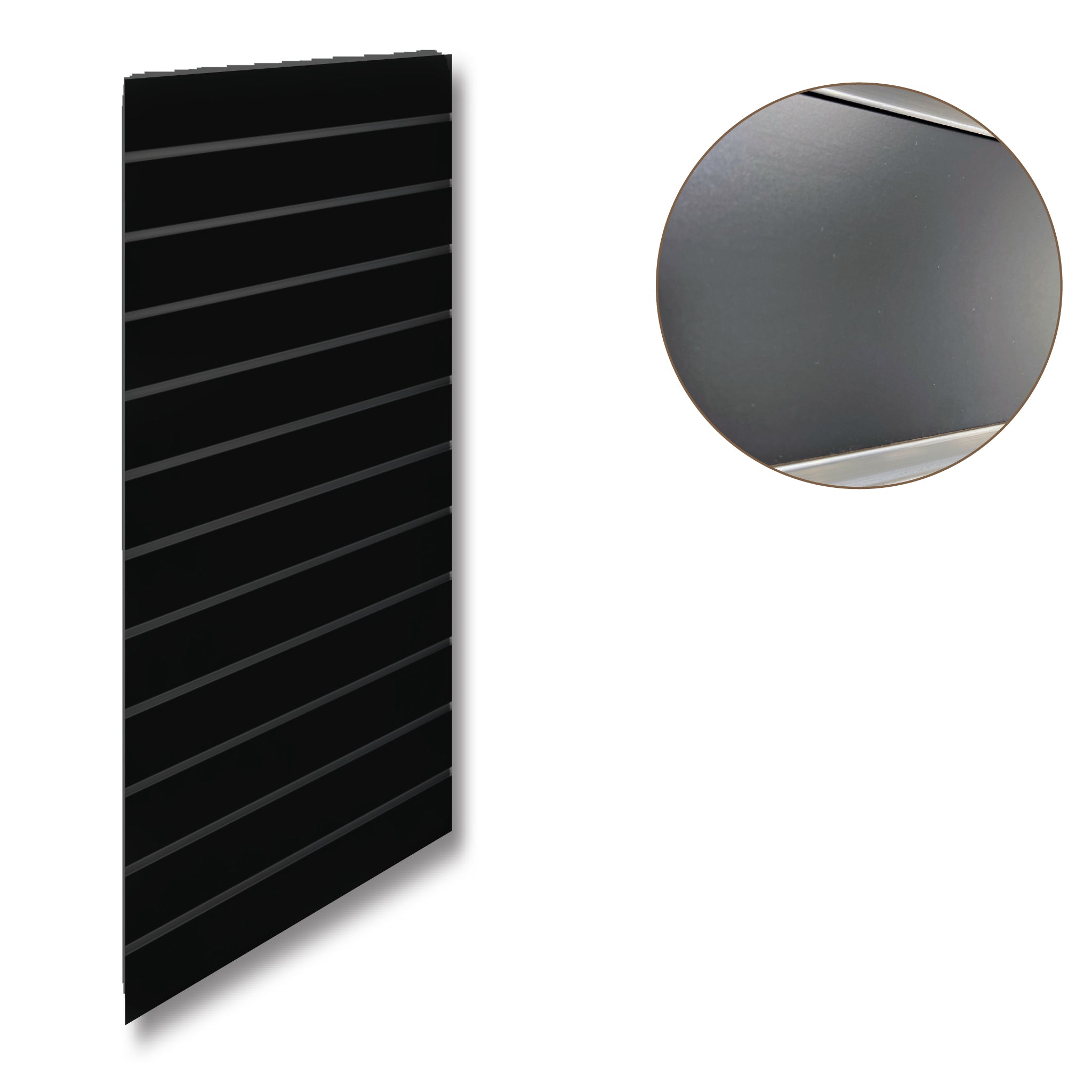 Rilledreif - Standard (59,5 x 120 cm) - Svart med aluminiumslister i svart