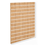 Riflað panel - staðlaður (120 x 120 cm.) - eik-útlit með plastlistum í hvítu