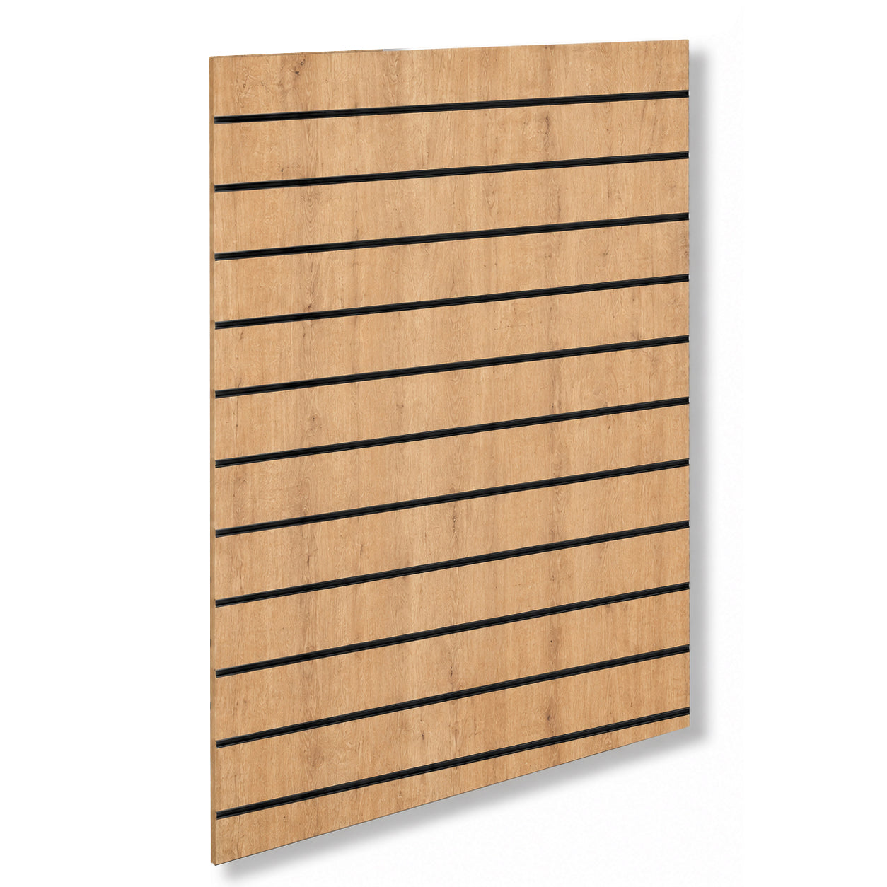 Rillupanel - staðal ( 120 x 120 cm.) - eikarútlit með svörtum plastlistum