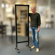 Gólfspegill - Tvífaldur rúlluspegill - Svartur. Sterk gerð