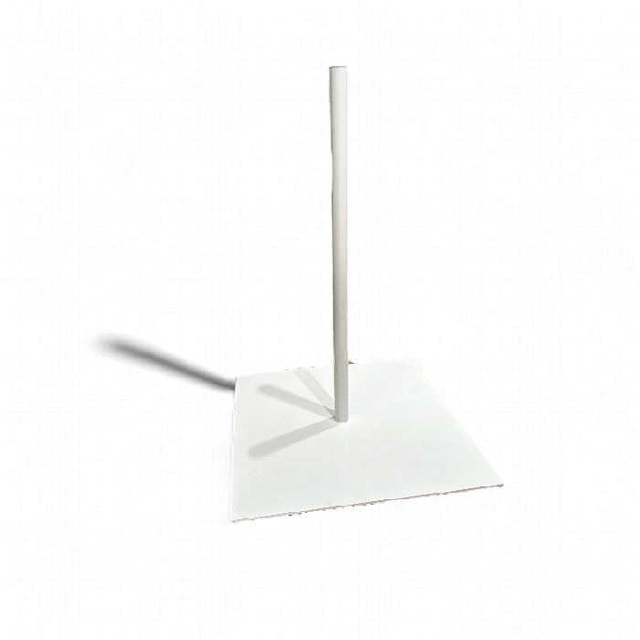 Fótlapur fyrir borðdúk / búk. Ferhyrnd 35 x 35, hvít. Lága gerð fyrir borðdúk, búk. Ø22mm. rör