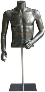 Herra búkur borðgerð. Hágljái grá með glimmeri