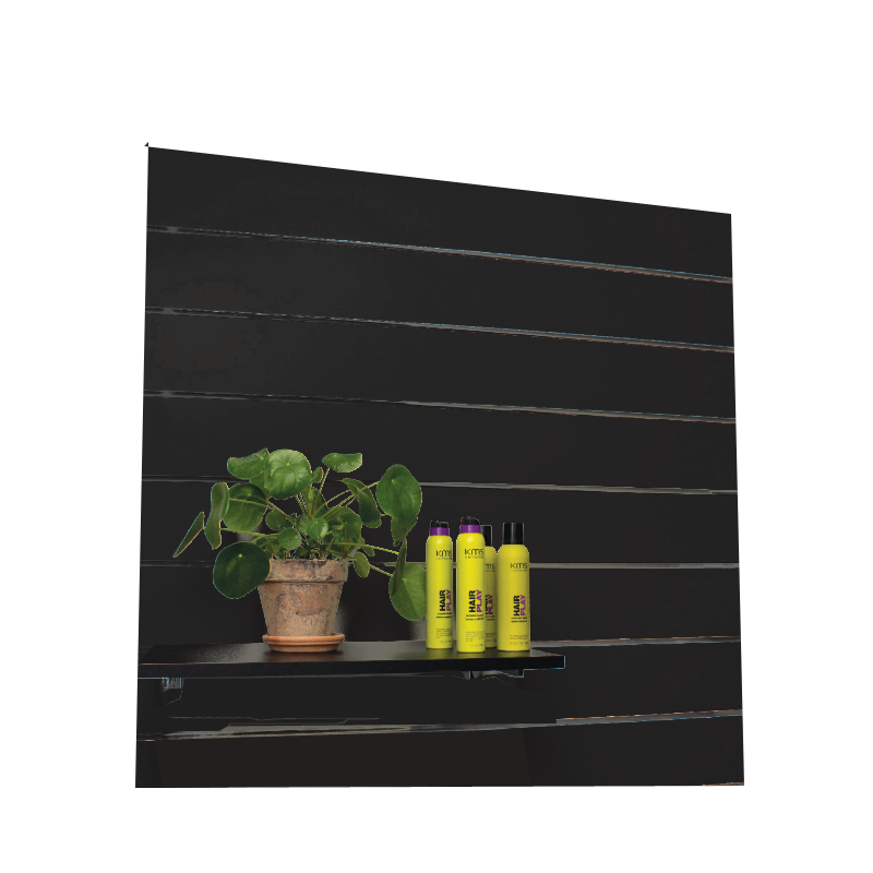 Riffla panel - Boxel (120 x 120 cm) m/ lister - Svart. 15 cm - 7 spor. Spor på hver side