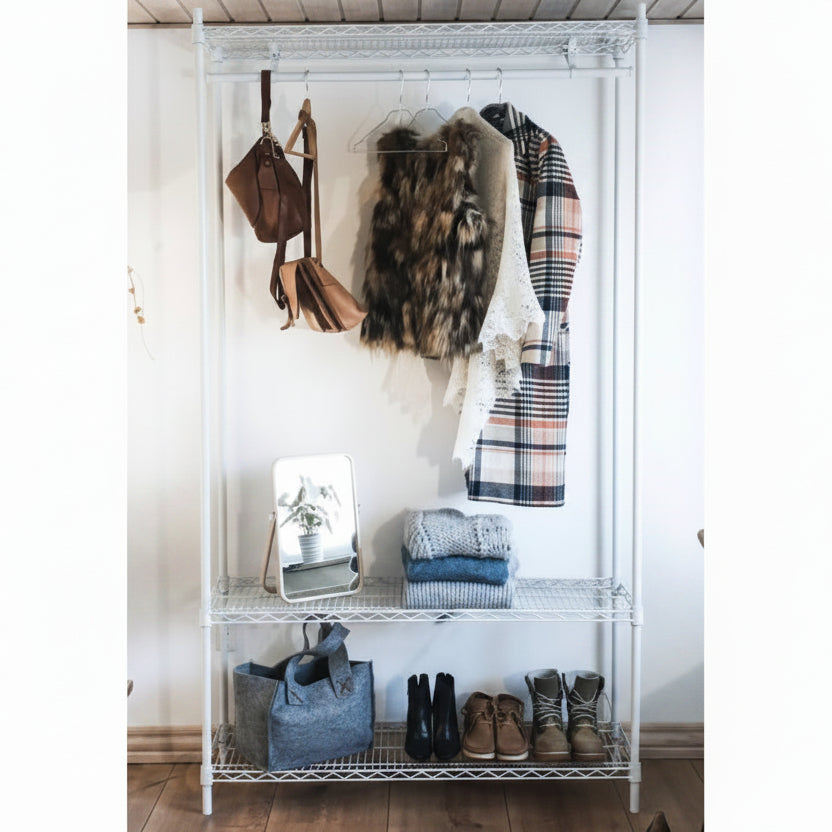 Garderobe hillur - TUBO (B 122 x D 36 x H 220 cm.) - Krom