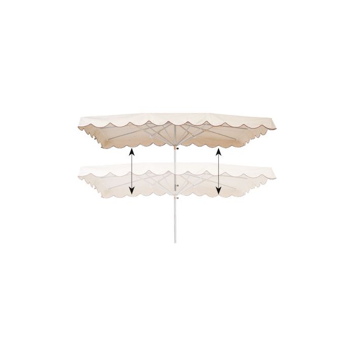 Markaðs sólhlíf, hrátt hvít. 4 x 3 m. H 270 cm.