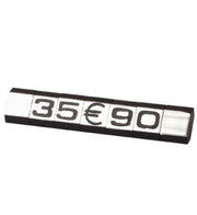 Prismærkesett, 360 stk. m/stander. Sølv L7 x H9,5 mm.