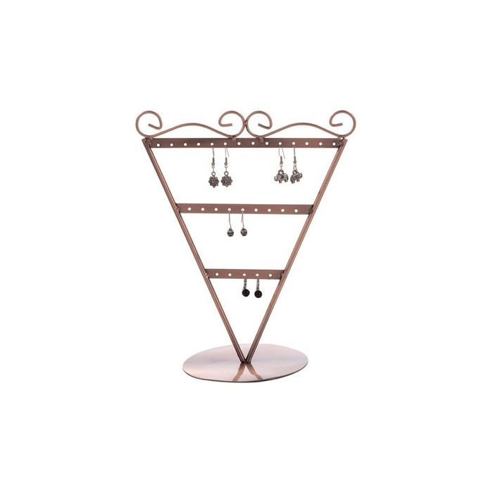 Órestikkisýning V-laga. Kopar. H23 cm. 13 pör eyrnalokka