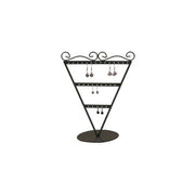 Eyrnaloka sýnd - V-laga. Svartur málmur. H23 cm. 13 pör af eyrnalokkum