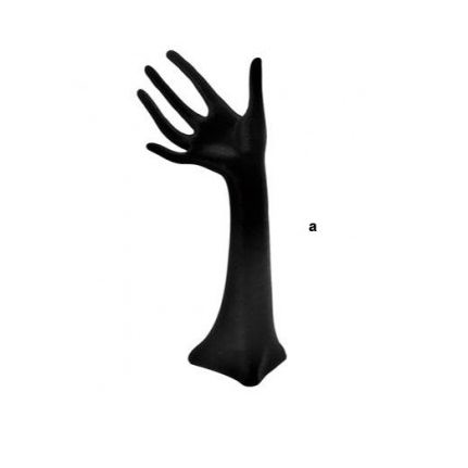 Skartgripastandur – Dömuhönd. Svart flauel. Hæð 30 cm.
