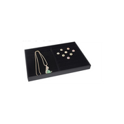 Skartel fyrir hringi og hálsmen. Svört Flock