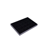 Egraskúffa með 24 hólfum. Svört flauel