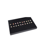 Skartel til ringu, með götum. Svört flock