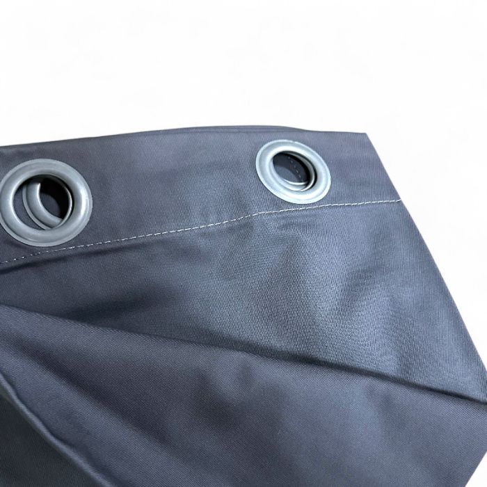 Gardin, lysegrátt velvet með ringjum Ø40 mm L 196 x B 135 cm (4 cm niður að miðju ringu)