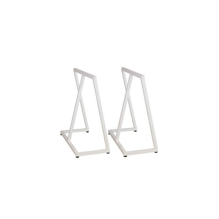 Borðfætur/stuðir í hvítu. Sett af 2 stk. 63 x 32 H 70 cm.