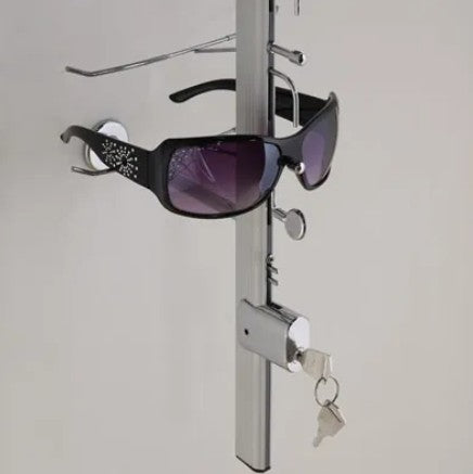 Glerdisplay til vegg. Aluminium með læsingu. 16 gler.