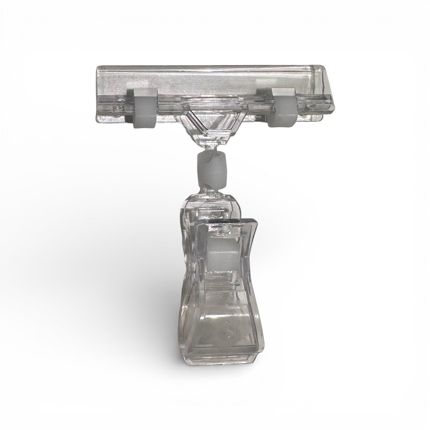 Clear Grip, skiltihaldari, með breiðum klemmu, tær akrýl, H10 cm