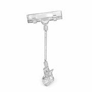Clear Grip skilteholder med bred klemme i klar akryl, 20 cm