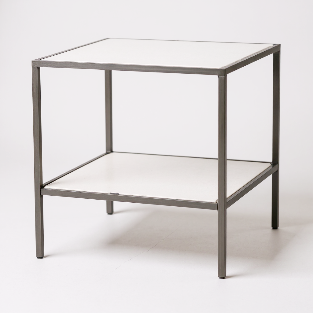 Luton borð með hvítum melamínplötum, titan, 80 x 80 x H80 cm