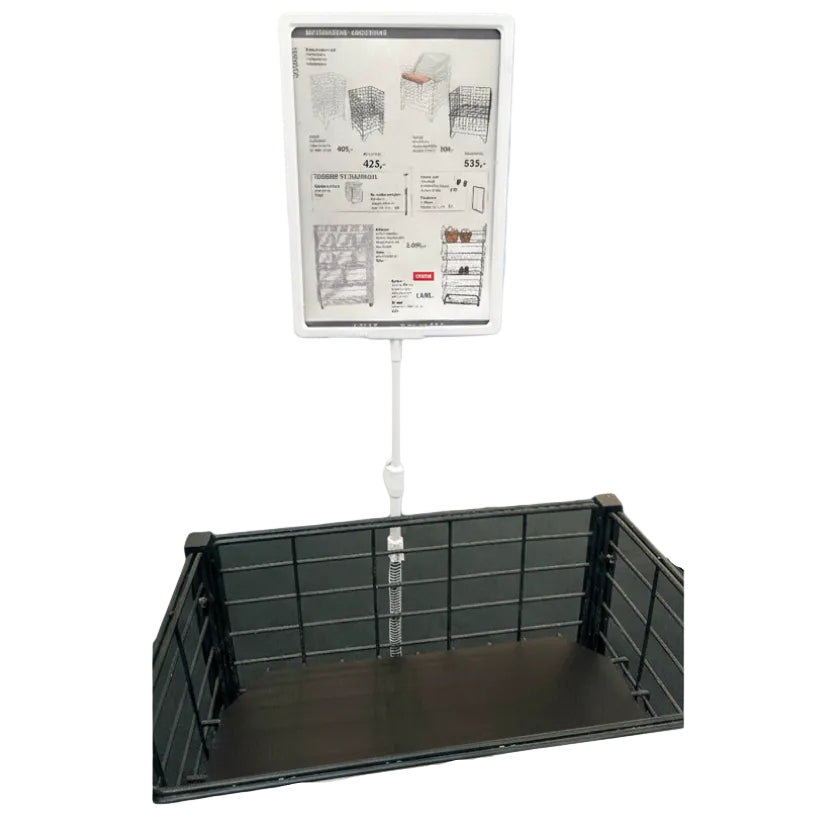 Skiltahaldari, A4, með fjöðrun fyrir snúru, plast, hvítur