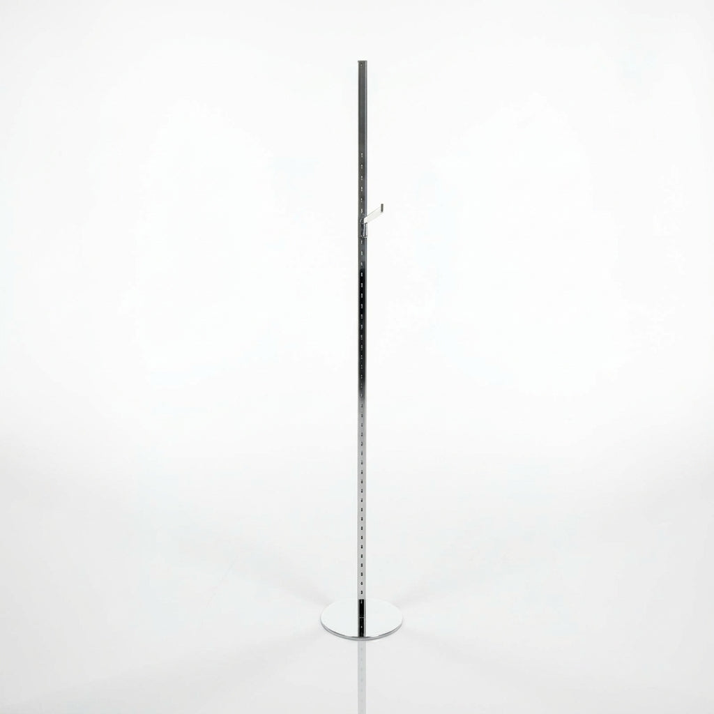 Glugga-/súlustandur með framslá. 40 mm, H 226 cm. Króm.