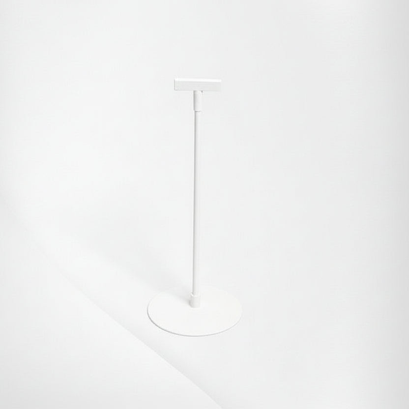 Skiltahaldari. Plastfótur með stöng. Föst hæð 33 cm. Hvítur