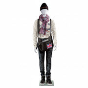 Hvid high gloss børnemannequin 12 år med faceless hoved