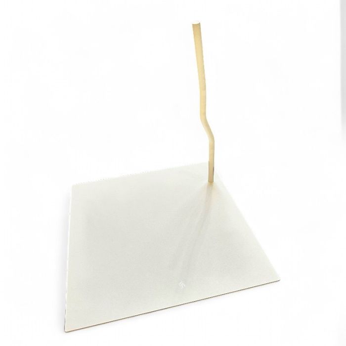 Sålplade med nål til indsætning 12,2 mm til mannequin, metal. Hvid. 32 x 32 cm.