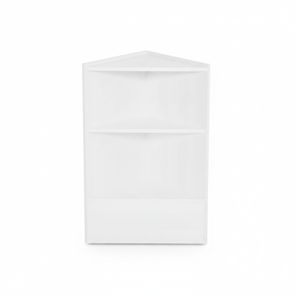 Slimline afgreiðsluborð, horneining með 1 hillu, hvítt, D46 x B46 x H96 cm.