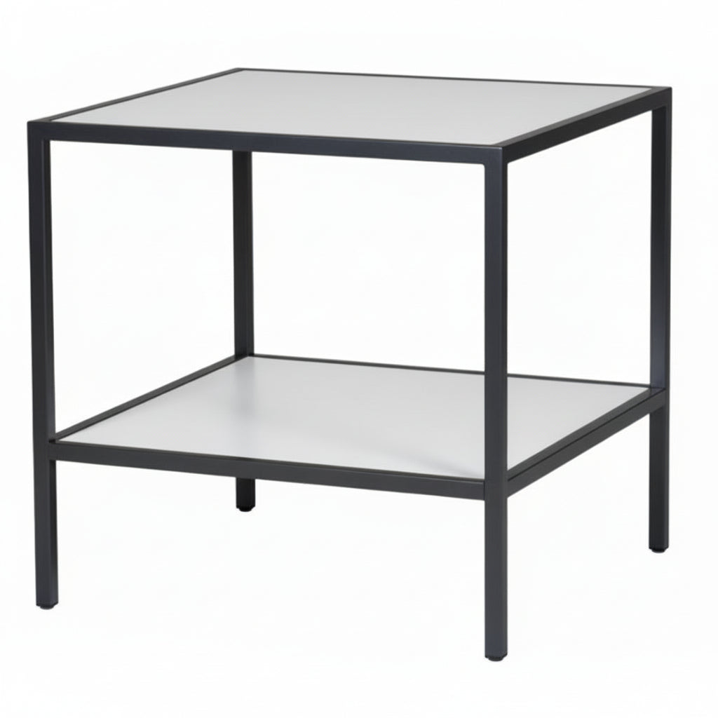 Luton borð með hvítum melamínplötum, titan, 80 x 80 x H80 cm