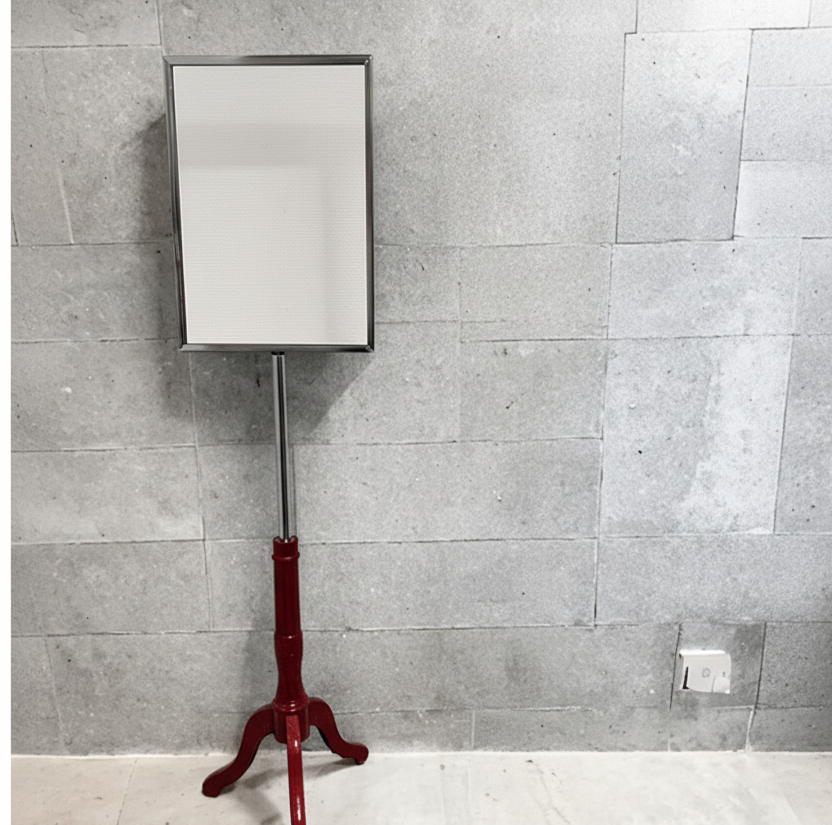 Franskur skiltastandur, mahogany. A3 ramma. Veldu lit á skiltaramma