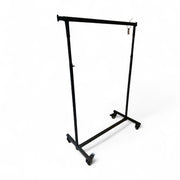 Prøvevare - tøjstativ, helt sammenklappeligt, med gummihjul, justerbart, sort, B140-220 x H145-190 cm