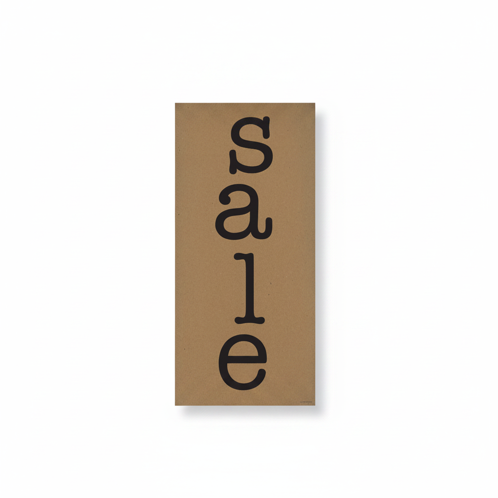 Veggspjald – SALE, brúnn kraftpappír, 30 × H64 cm