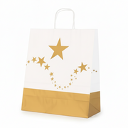 Pappírspoki með gullstjörnum. B35 × D14 × H40 cm – pakki með 25 stk.