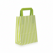 Pappírspoki. Röndóttur. Límónugrænn. B18 × D8 × H22 cm. 50 stk. 80 g/m².