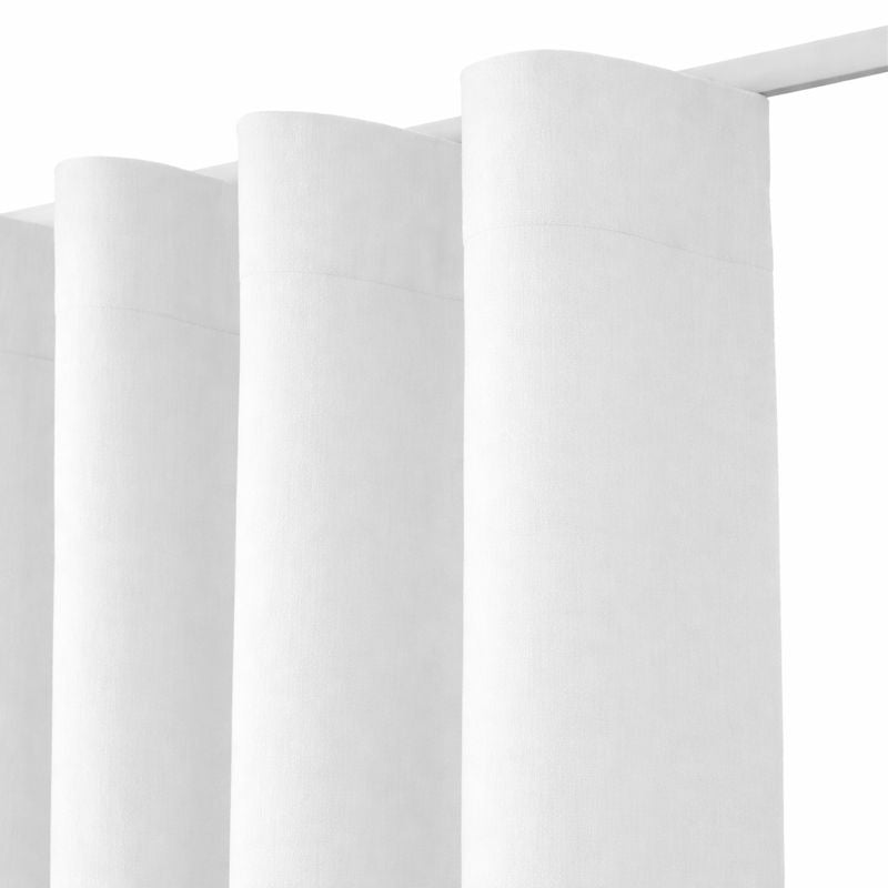 Gardín í hvítu, óhreinindavörn bómull, fyrir gardínustöng 100 cm, B135 x H190 cm. 11 krókar