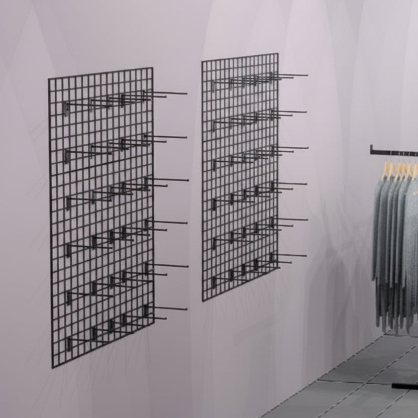 Sort gitter 90 x 120 cm til vægdisplay