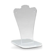 Halssmykkedisplay på fod. H 22 cm. Akryl. Busteform