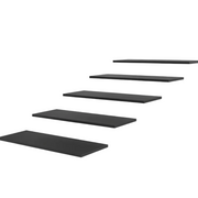 Melamín-hilla (fín áferð), beinn, svart, 18 mm, 91 x 37 cm. (aðeins í pökkum með 5 stk.)