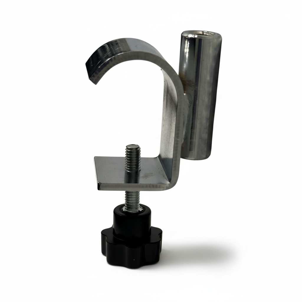 Festingar fyrir skiltaramma, fyrir sporöskjulaga eða hringlaga pípur. Króm