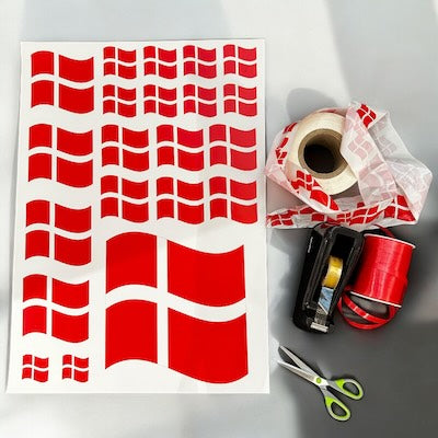 Plakat. Dannebrog fáninn, 50 x 70 cm - til klipningar