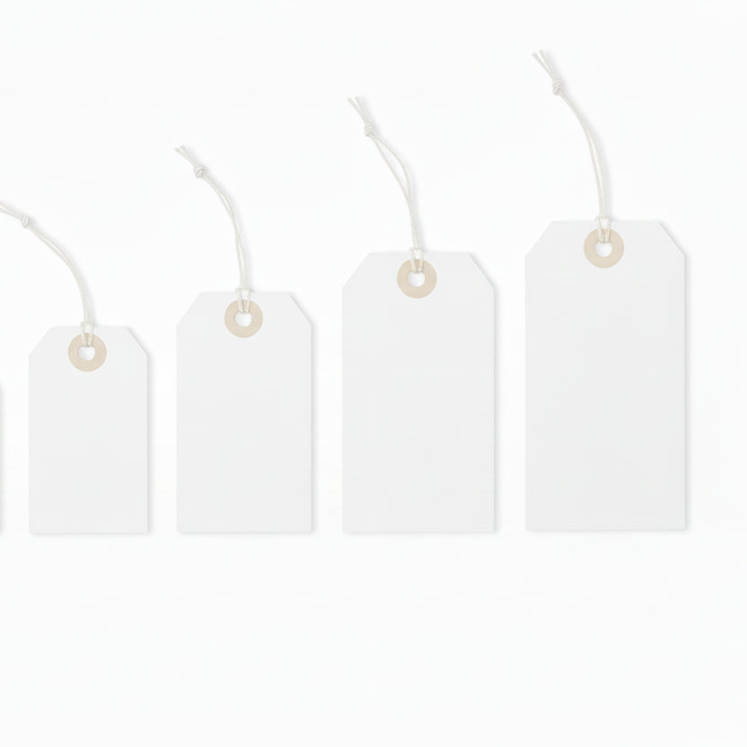 Manilla merktöflur með snæri, náttúrulegar, pk. með 1000 stk., 35 x 70 mm