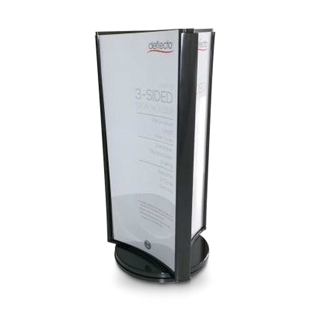Menuholder. T/bord 3-sidet 1/3 A4. Sort akryl