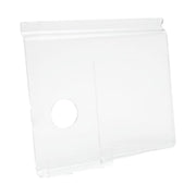 Mobil holder med infoplade. 10,7 x H11,7 cm. Akryl t/ rillepanel