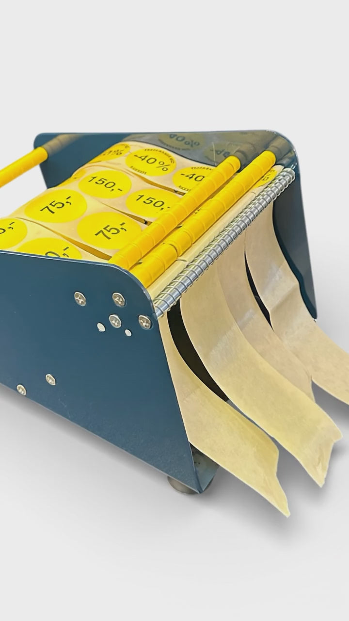 Hlaða myndbandi: Merkimi rennari. Breidd fyri rullar 16,5 cm. Stórur modelur