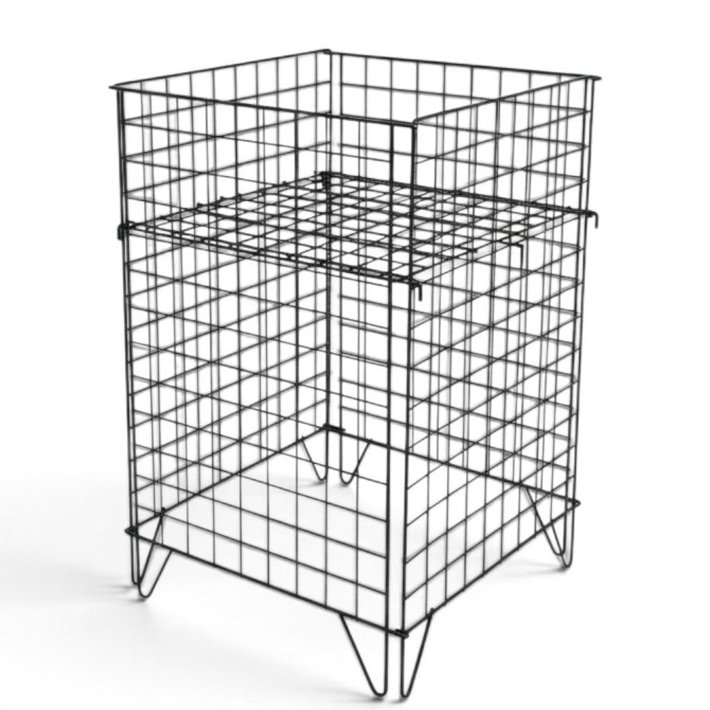 SuperSellerS NORA black powder-coated metal wire display basket with adjustable base for retail and outlet stores