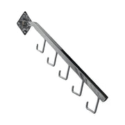 Taskearm 5 kroge t/ væg, L 48 cm. - Krom