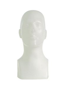 Hoved buste, herre, plastik, hvid, højde 40 cm